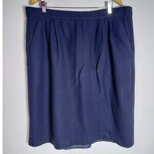BFA Classics Wool Skirt Navy Lined 100% Wool Women Size 18-See Measurements